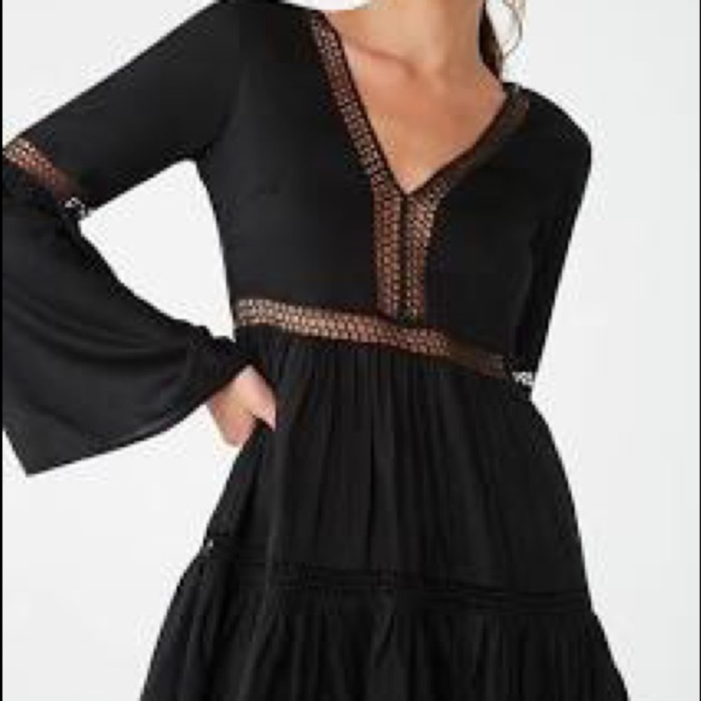 H&M black with mesh insert neckline & sleeves